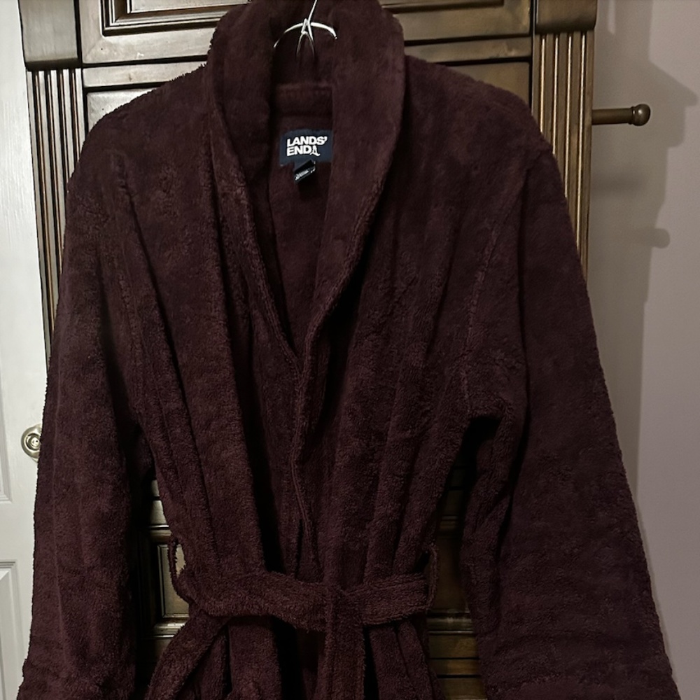 Men's Calf Length Turkish Terry Robe, Small